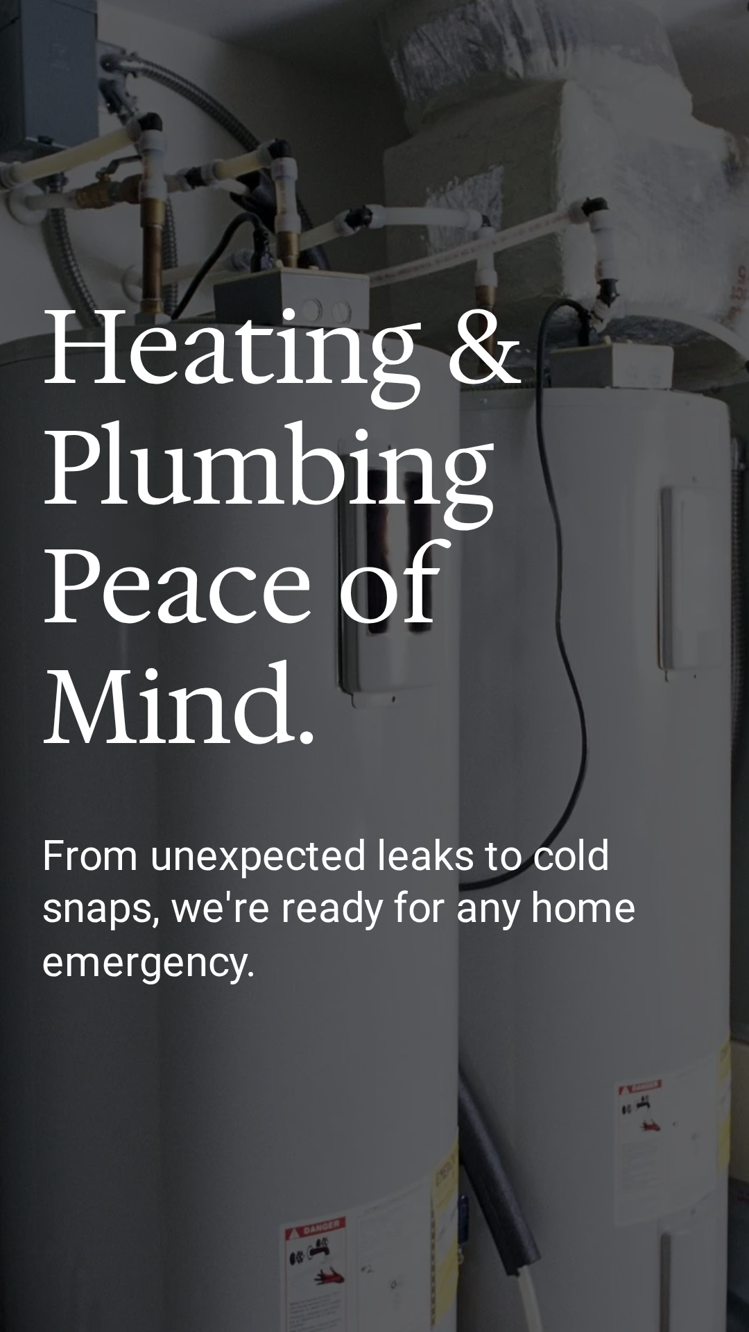 Heating and plumbing peace of mind campaign ad - contractor marketing creative for HVAC and plumbing services