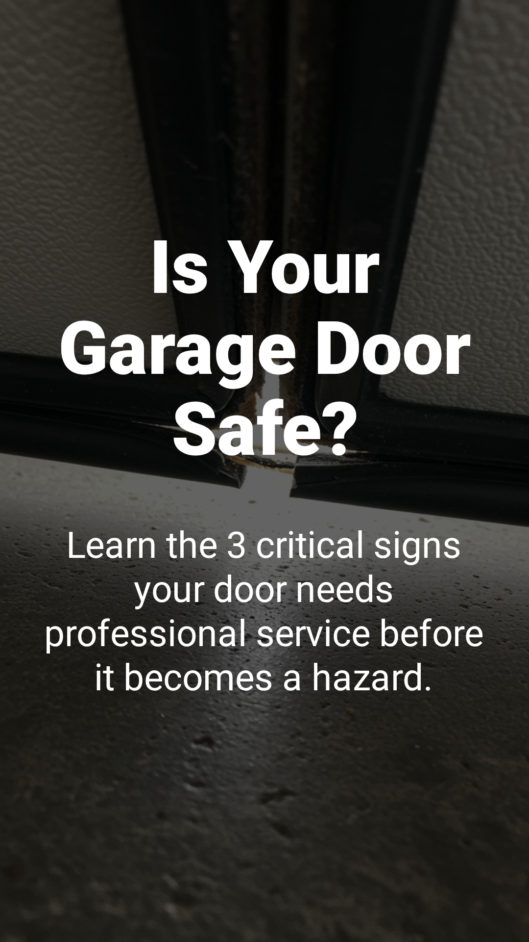 Garage door safety awareness campaign ad - contractor marketing creative for garage door repair and installation