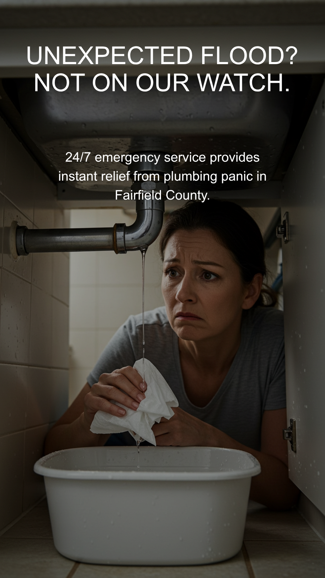 Emergency flood response campaign ad - contractor marketing creative for water damage and emergency plumbing services