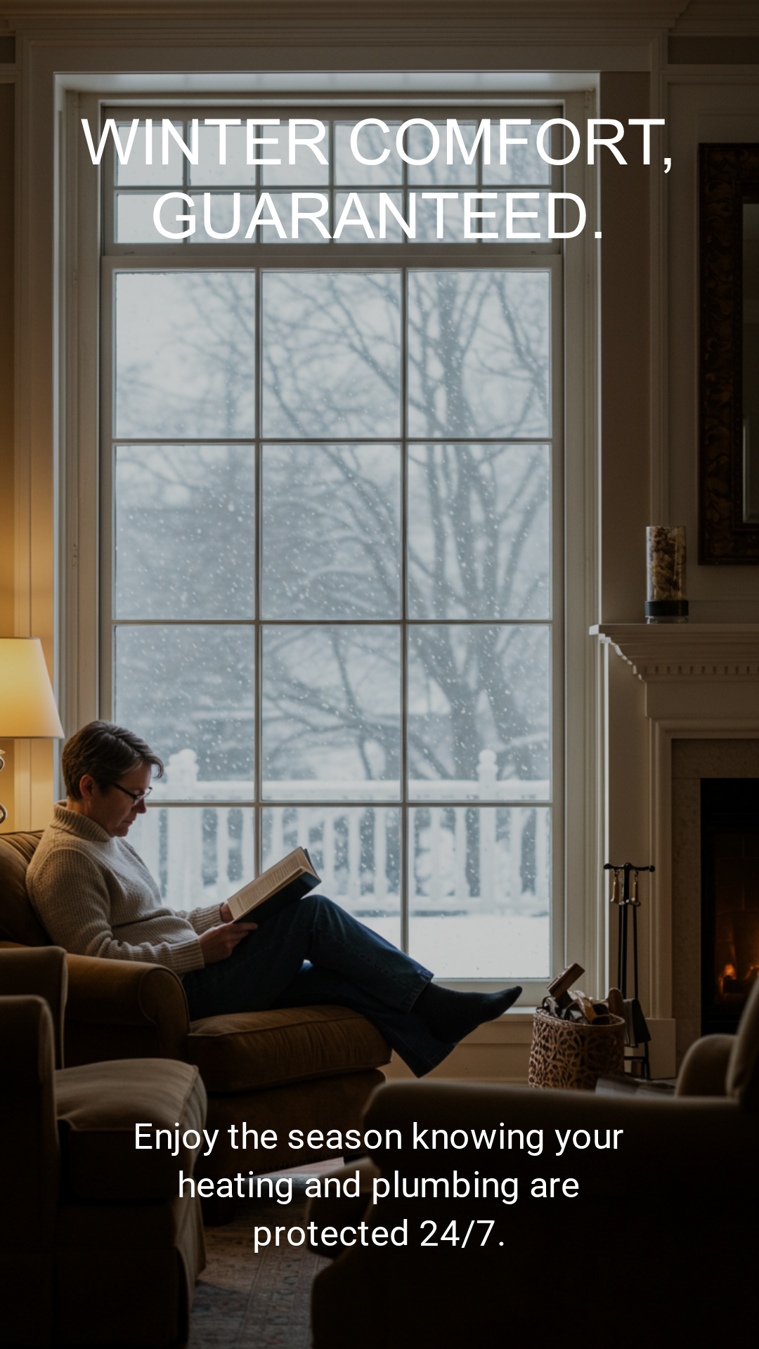 Guaranteed winter comfort campaign ad - HVAC contractor marketing creative for heating installation and furnace repair