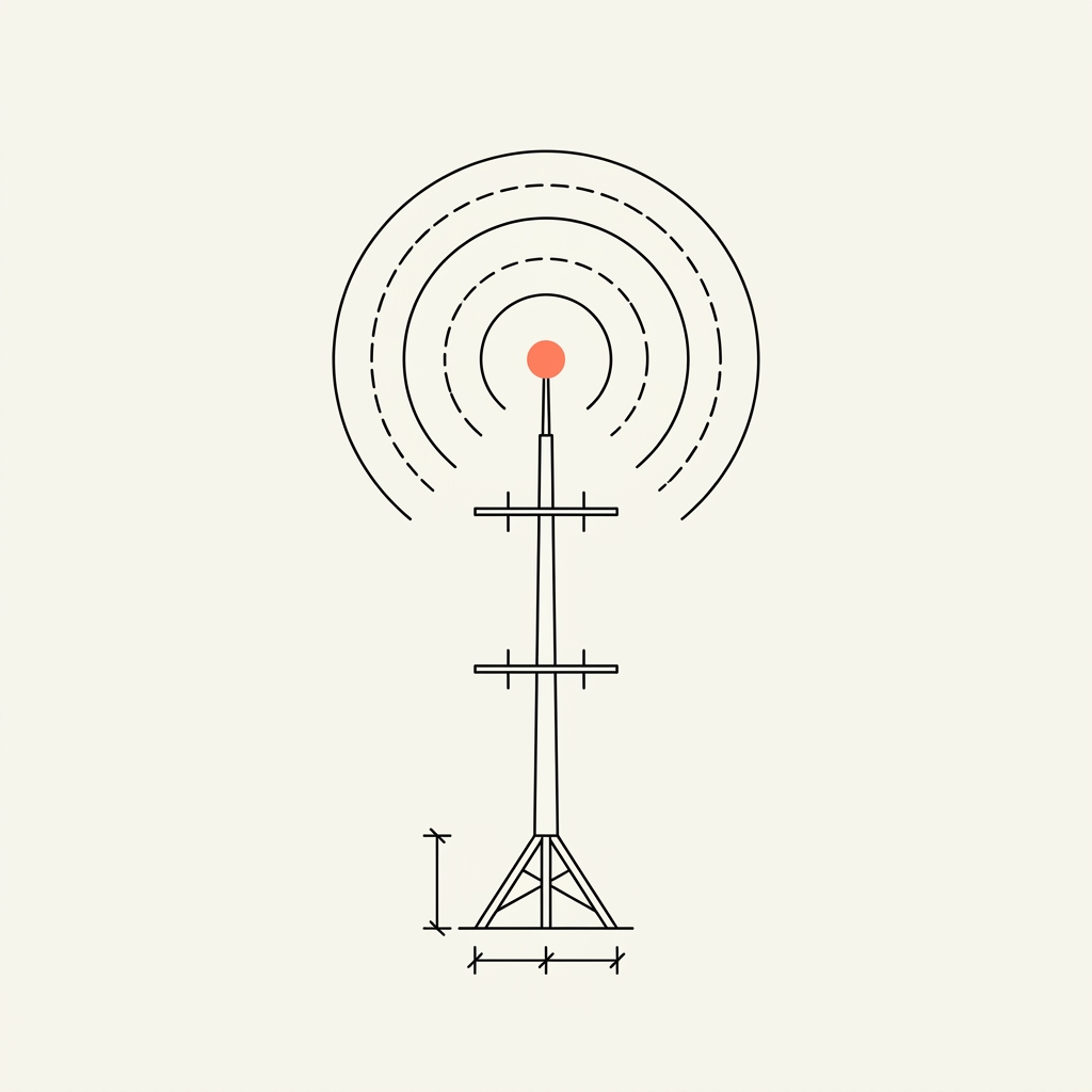 Transmission antenna icon representing the ads pillar