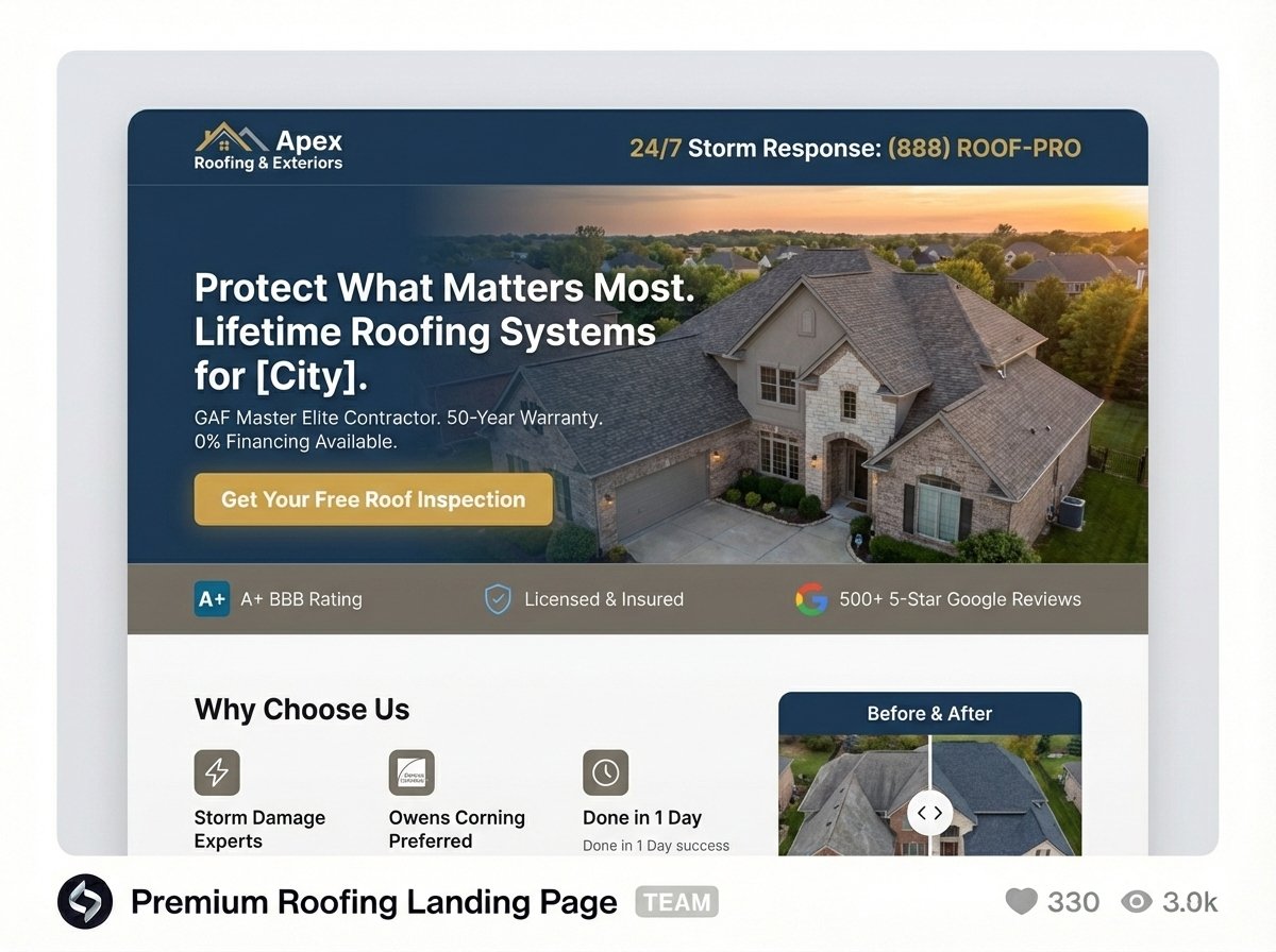 High-ticket contractor conversion website - lead generation focused web design for premium home service businesses